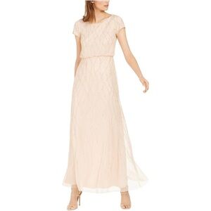 NWT Adrianna Papell 20W Pink Beaded Blouson Gown